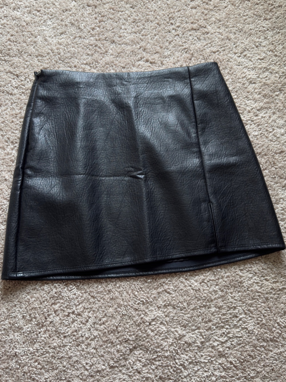 Women’s Black Faux Leather Mini Skirt